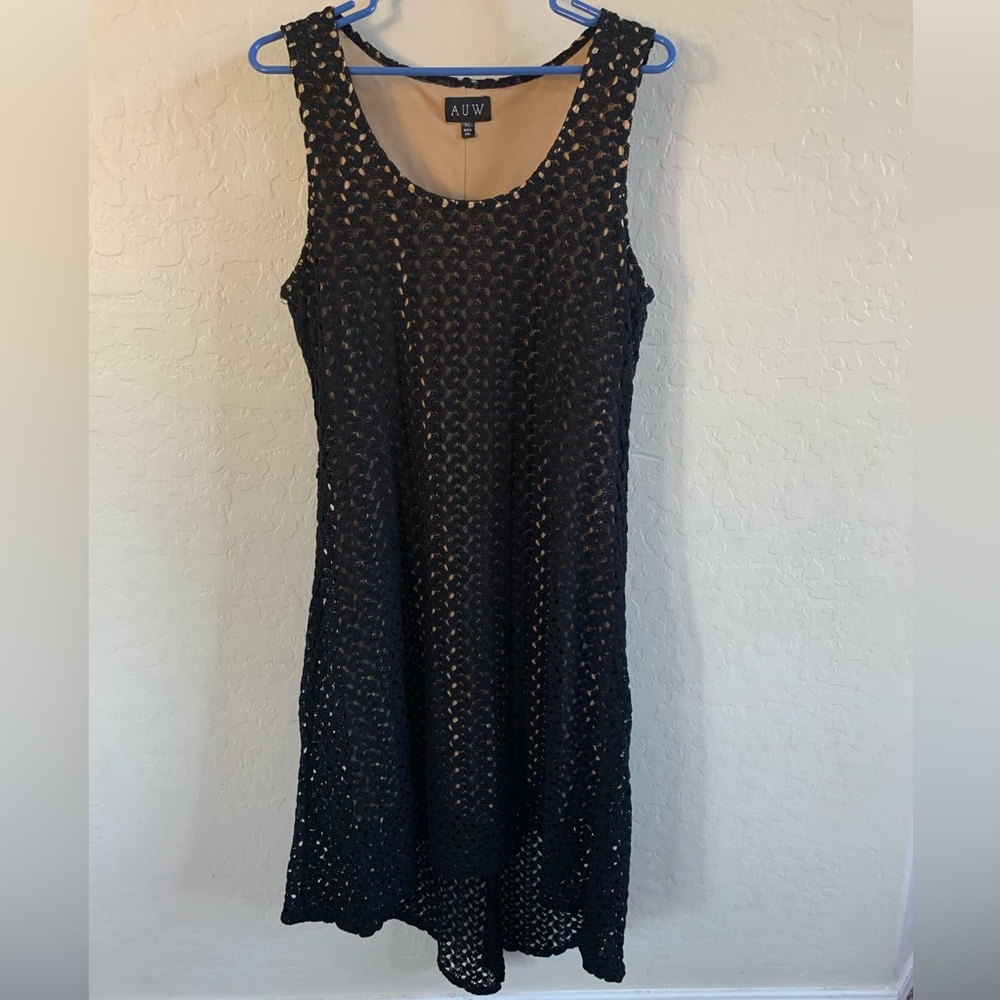 Black lace overlay dress size XL